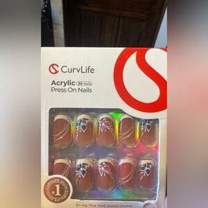 NEW! Curvlife Acrylic Floral Square Press-On Nails